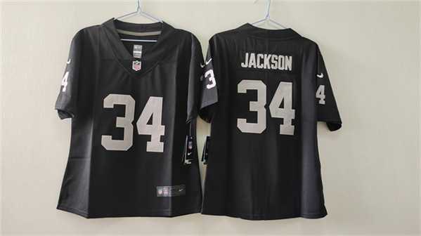 Womens Las Vegas Raiders #34 Bo Jackson Black Vapor Stitched Jersey->women nfl jersey->Women Jersey